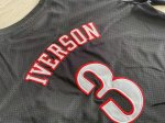 Maillot de Basket #3 Iverson Philadelphia 76ers M&N authentique manche courte Noir